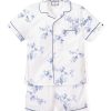 Enfants Petite Plume Pyjamas | Ensemble Pyjama Court En Serge Pour Enfant A Fleurs Indigo