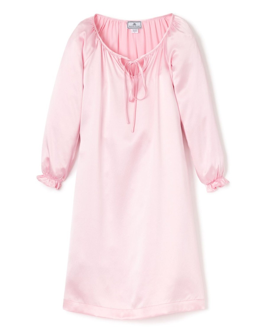 Enfants Petite Plume Chemises De Nuit | Chemise De Nuit Delphine En Soie Pour Fille En Rose