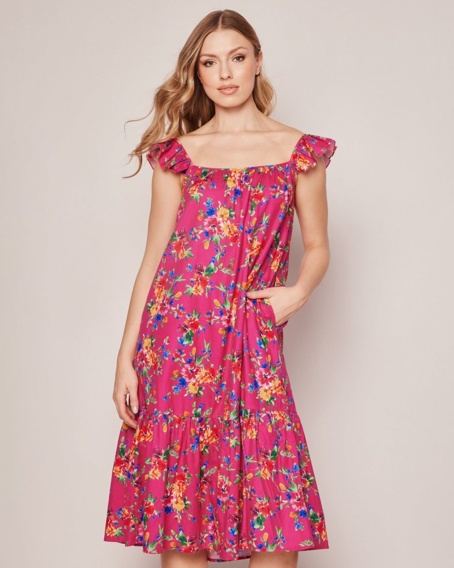 Femmes Petite Plume | Robe Celeste En Serge Pour Femmes En Fleurs D'Ete