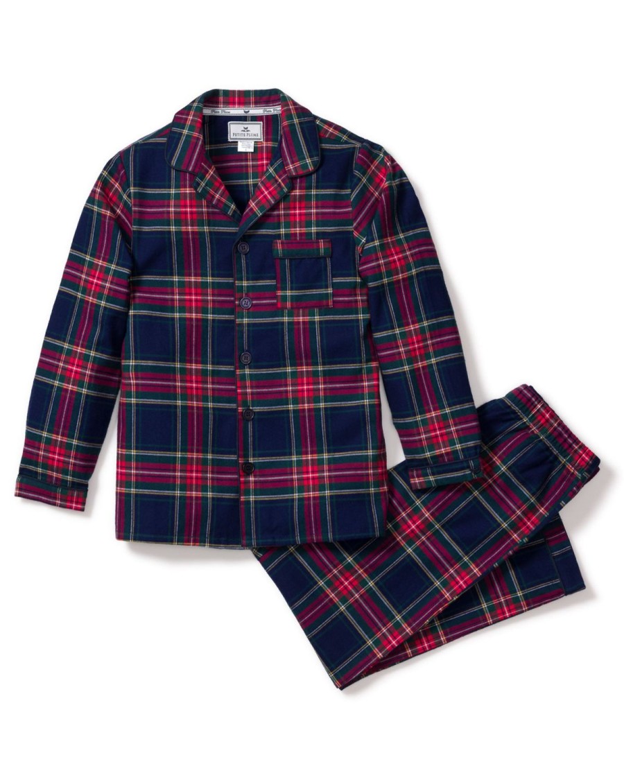 Enfants Petite Plume Pyjamas | Ensemble Pyjama En Coton Brosse Pour Enfant En Tartan Windsor