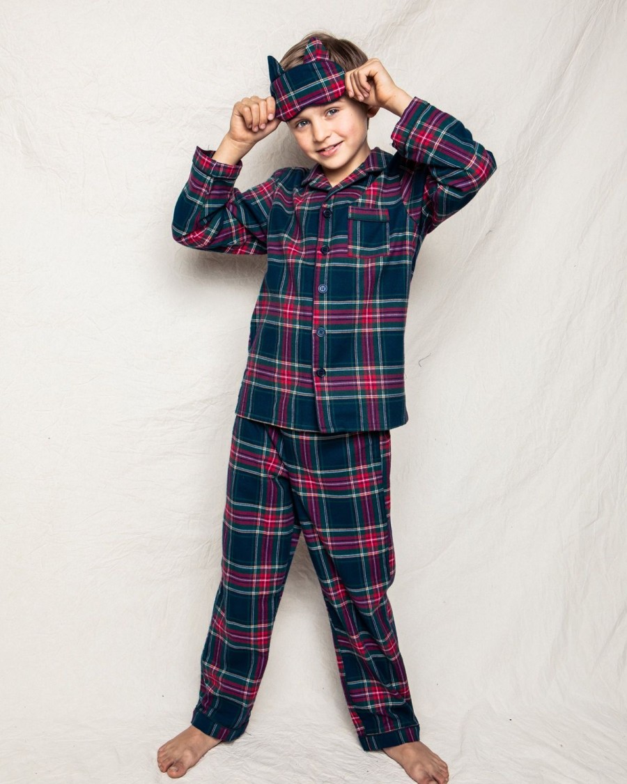 Enfants Petite Plume Pyjamas | Ensemble Pyjama En Coton Brosse Pour Enfant En Tartan Windsor