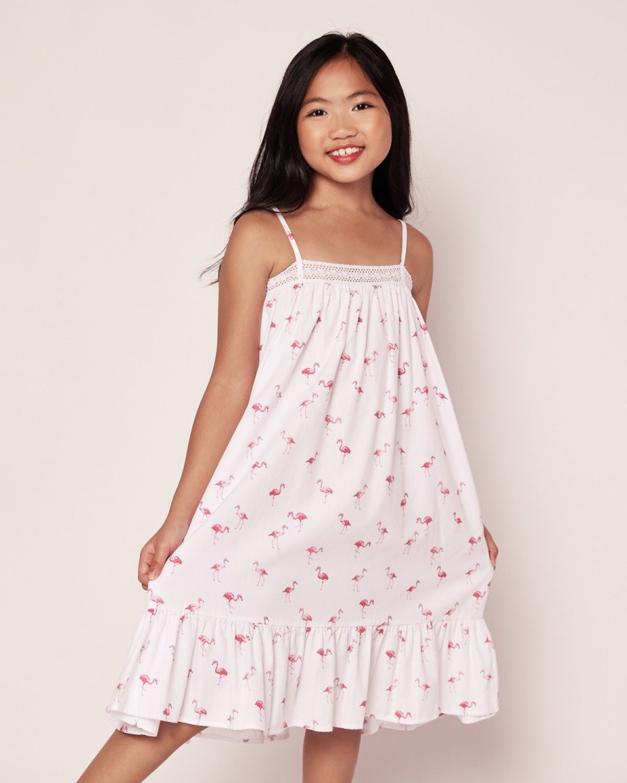 Enfants Petite Plume Chemises De Nuit | Chemise De Nuit Lily En Serge Pour Fille En Flamants Roses