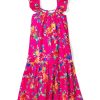 Enfants Petite Plume Vetements De Jour | Robe Celeste En Serge Pour Fille En Fleurs D'Ete