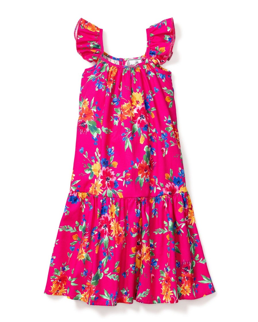 Enfants Petite Plume Vetements De Jour | Robe Celeste En Serge Pour Fille En Fleurs D'Ete