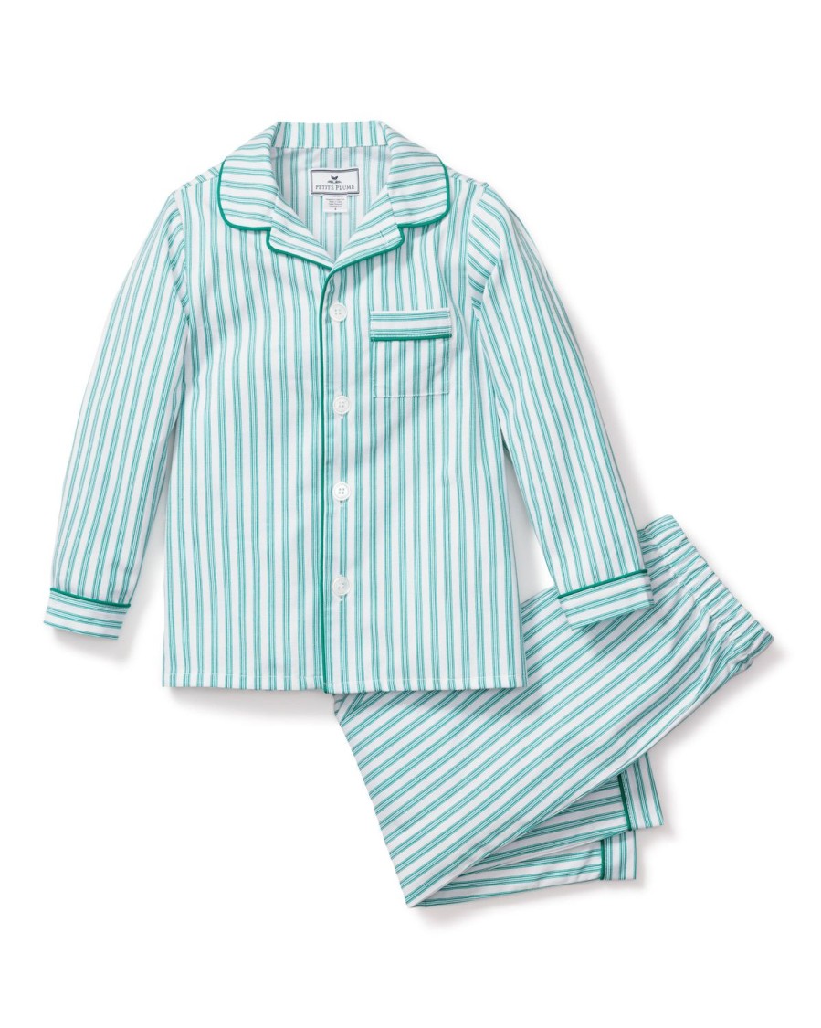 Enfants Petite Plume Pyjamas | Ensemble De Pyjama En Serge Pour Enfant En Coutil Emeraude