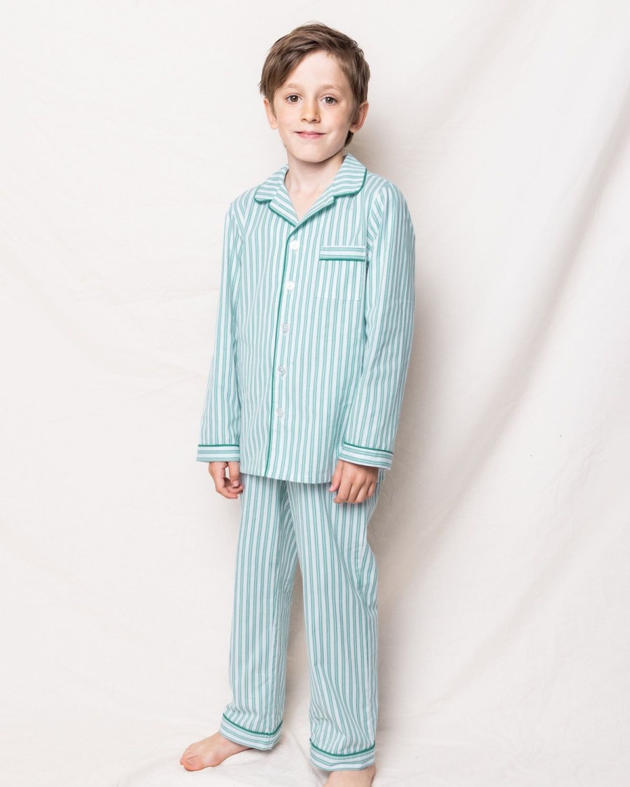 Enfants Petite Plume Pyjamas | Ensemble De Pyjama En Serge Pour Enfant En Coutil Emeraude