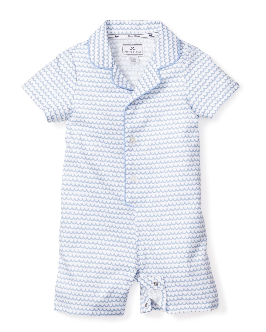 Enfants Petite Plume Barboteuse | Barboteuse D'Ete En Serge Pour Bebe A La Mer