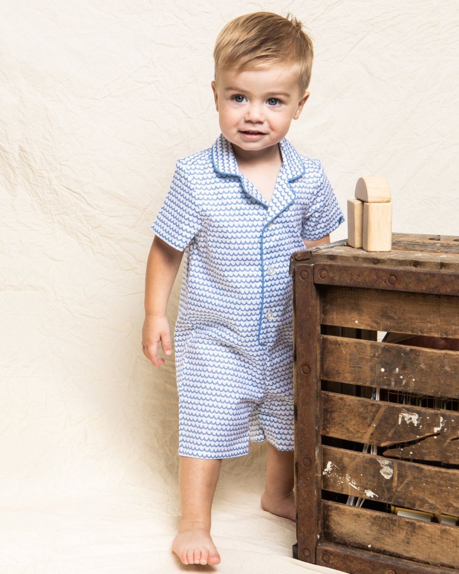 Enfants Petite Plume Barboteuse | Barboteuse D'Ete En Serge Pour Bebe A La Mer