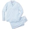 Hommes Petite Plume | Ensemble Pyjama En Serge Pour Hommes En Vichy Bleu Clair