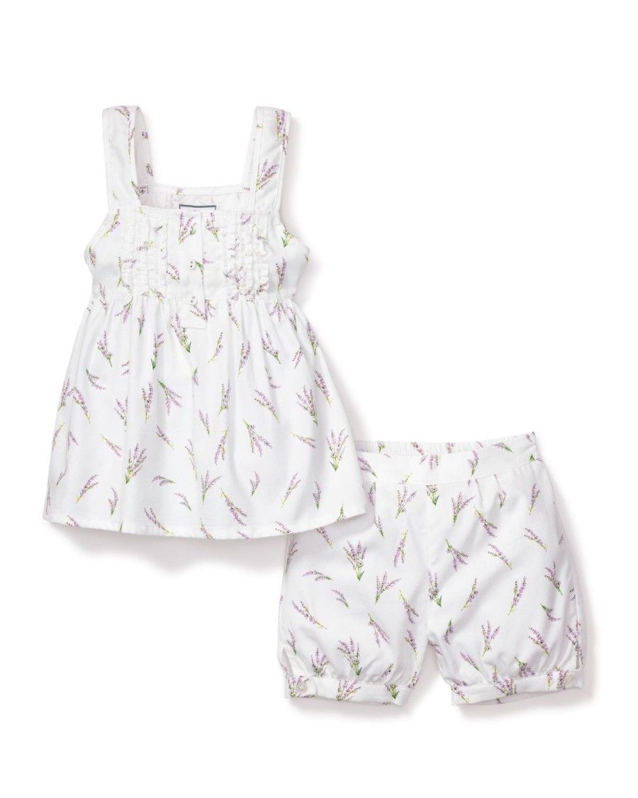 Enfants Petite Plume Pyjamas | Ensemble Court Charlotte Pour Fille Dans Les Champs De Provence