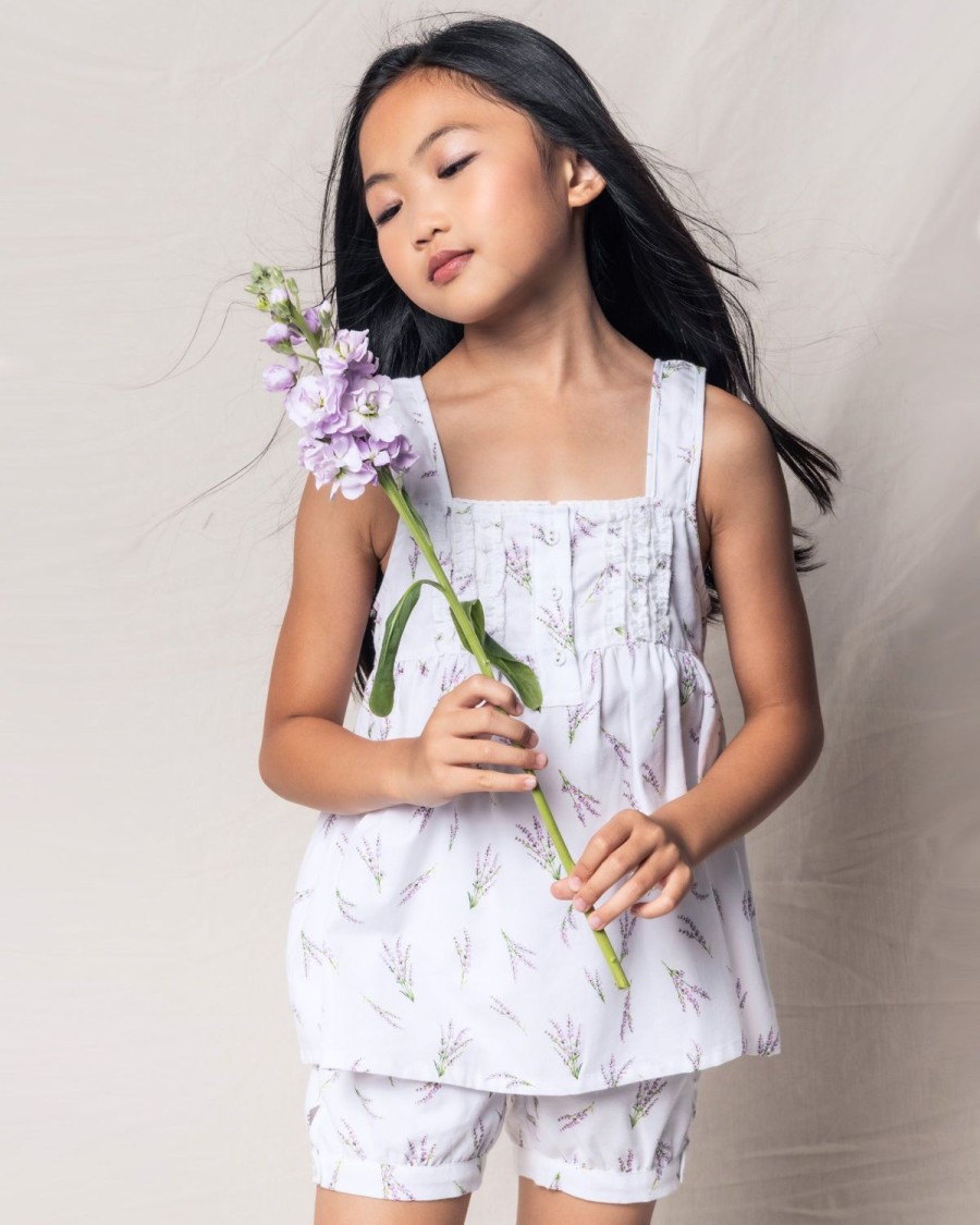 Enfants Petite Plume Pyjamas | Ensemble Court Charlotte Pour Fille Dans Les Champs De Provence