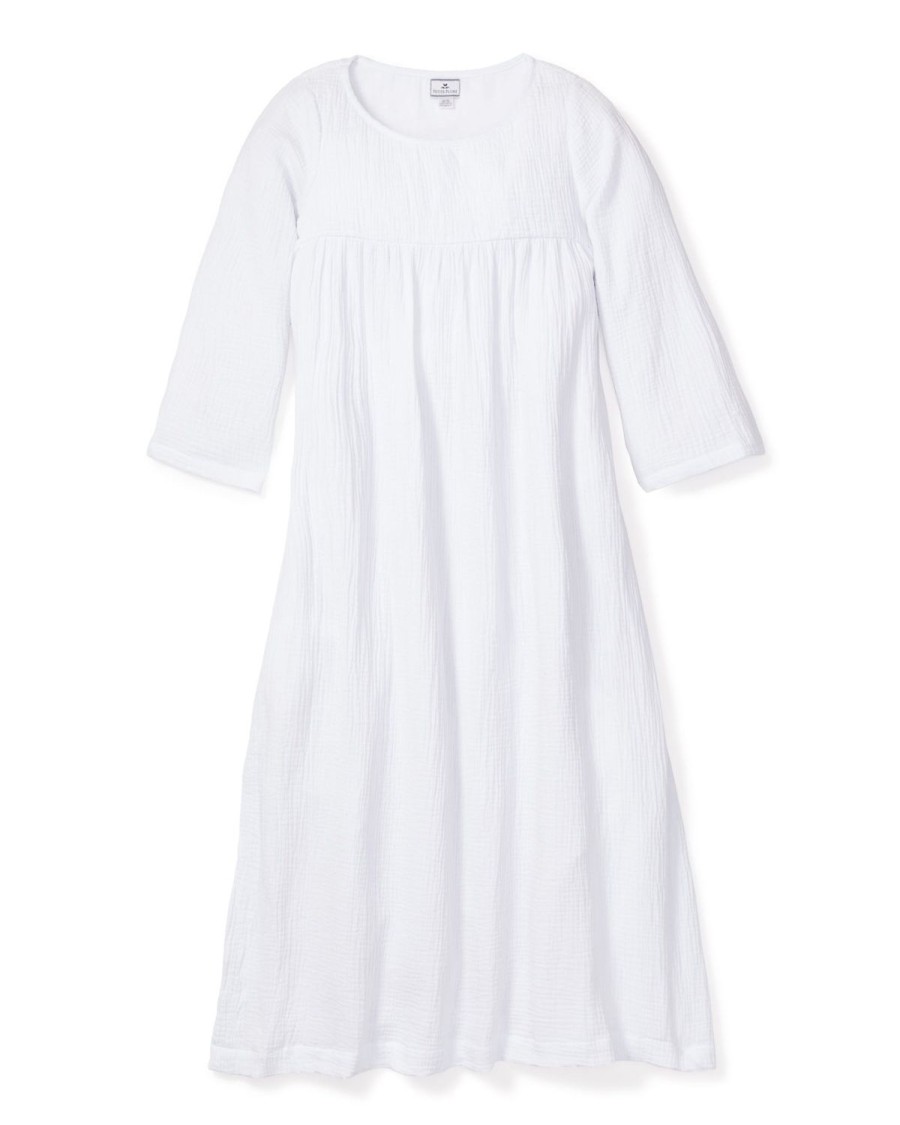 Femmes Petite Plume | Robe D'Ete En Gaze Provence Pour Femmes En Blanc