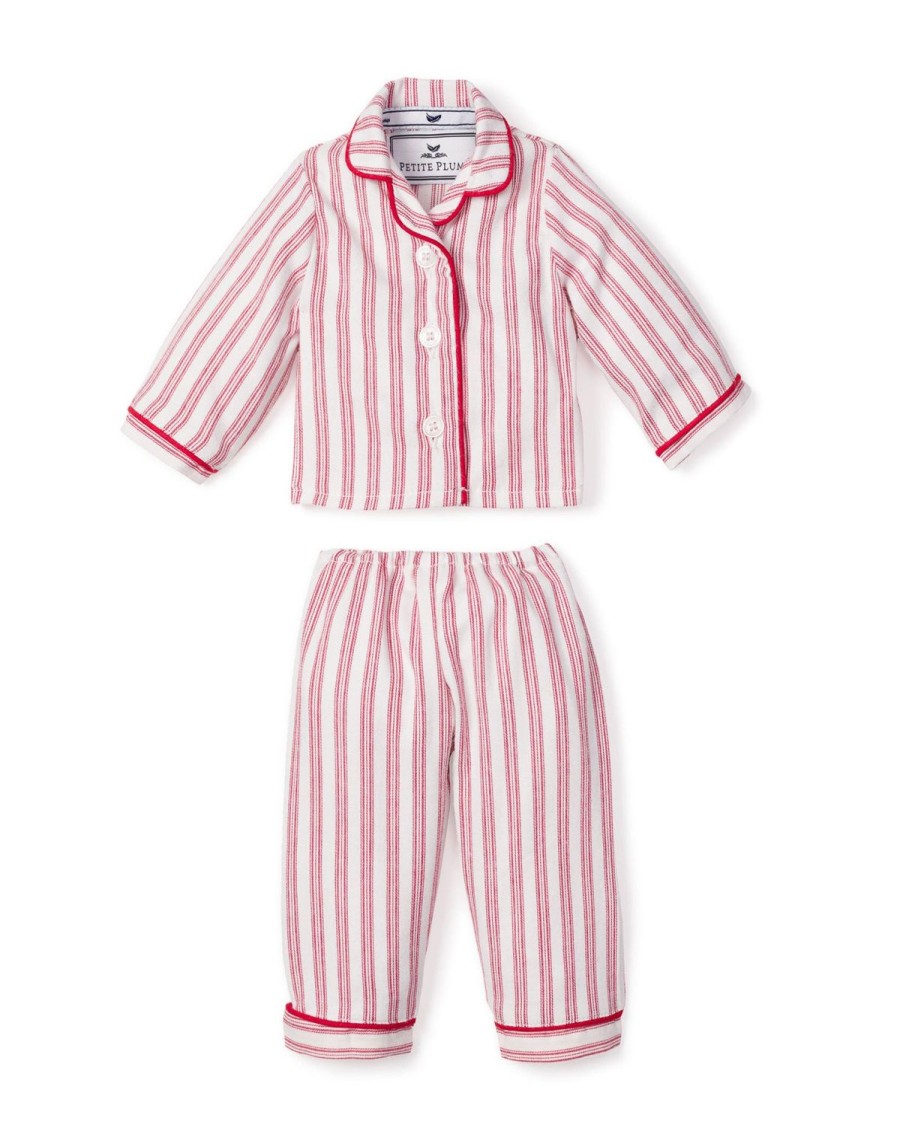 Enfants Petite Plume Pyjamas De Poupee Assortis | Pyjama De Poupee En Coutil Rouge Antique