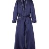 Femmes Petite Plume | Robe Longue En Soie Pour Femmes En Bleu Marine