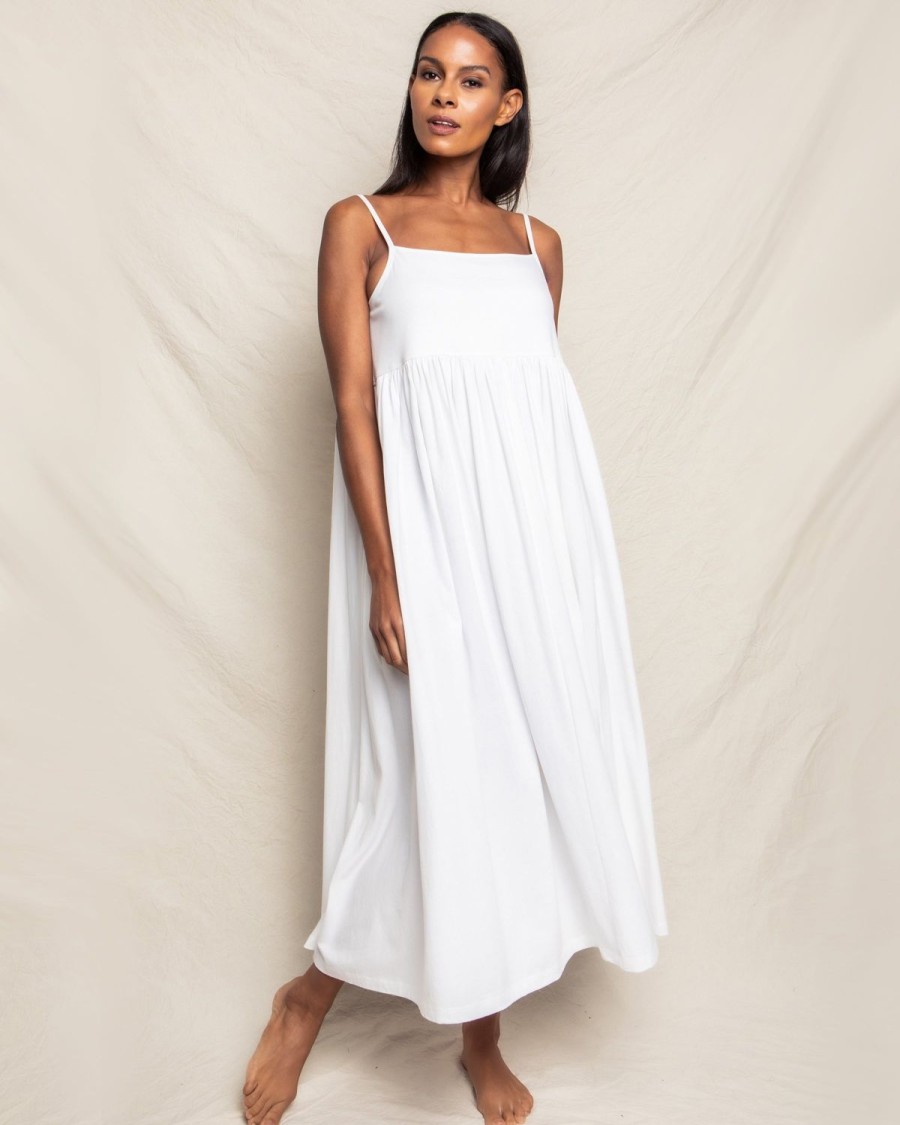 Femmes Petite Plume | Robe De Detente Pima Serene Pour Femmes En Blanc