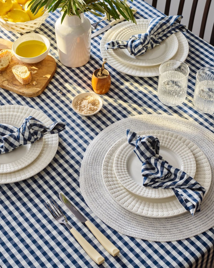 Maison Petite Plume | Linge De Table Vichy Bleu Marine