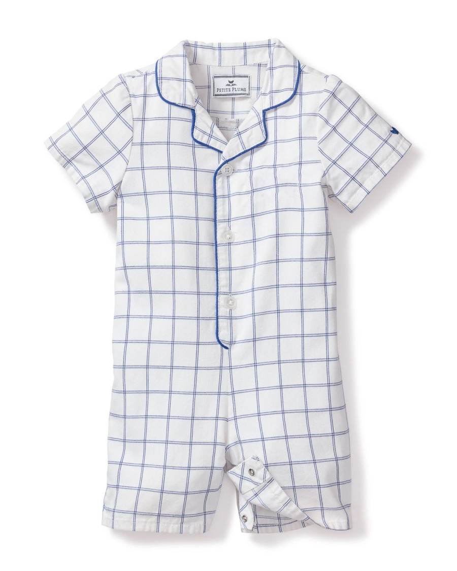 Enfants Petite Plume Barboteuse | Barboteuse D'Ete En Serge Pour Bebe A Nantucket Tattersall