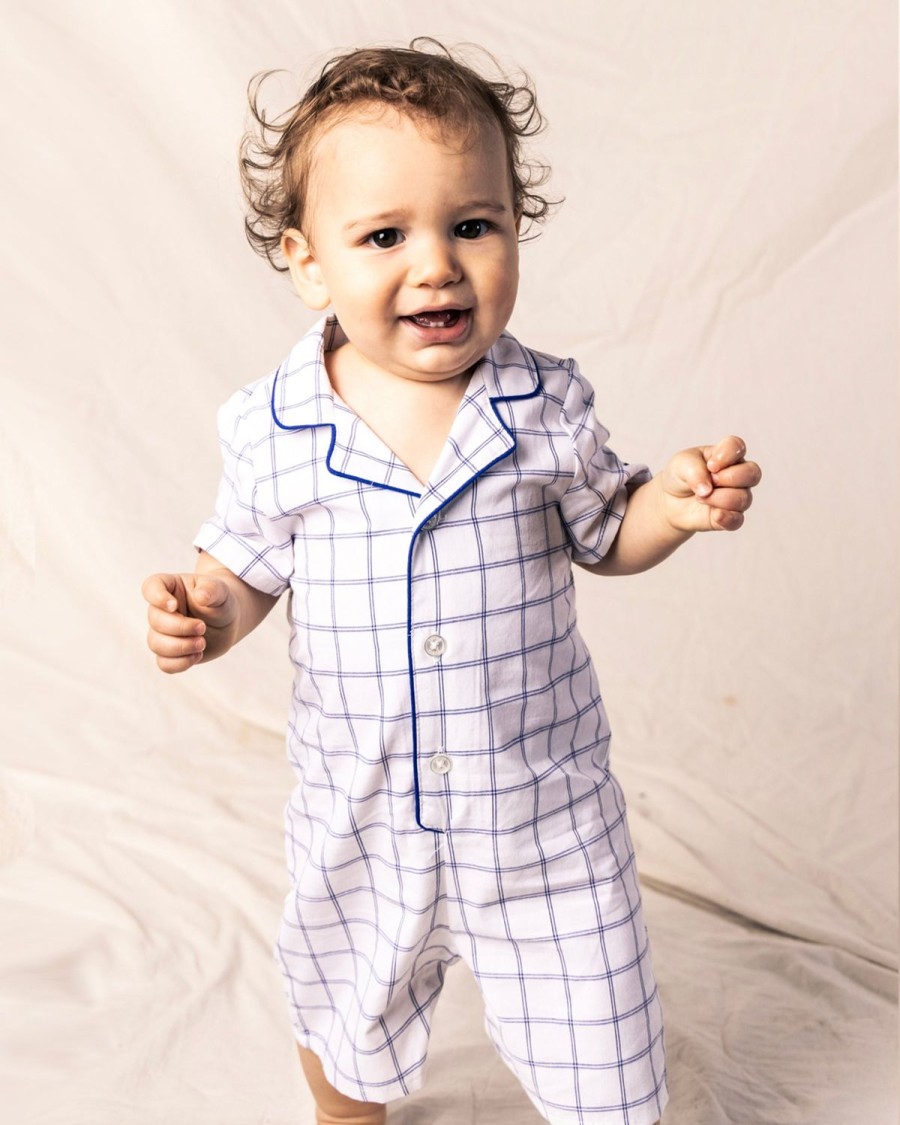 Enfants Petite Plume Barboteuse | Barboteuse D'Ete En Serge Pour Bebe A Nantucket Tattersall