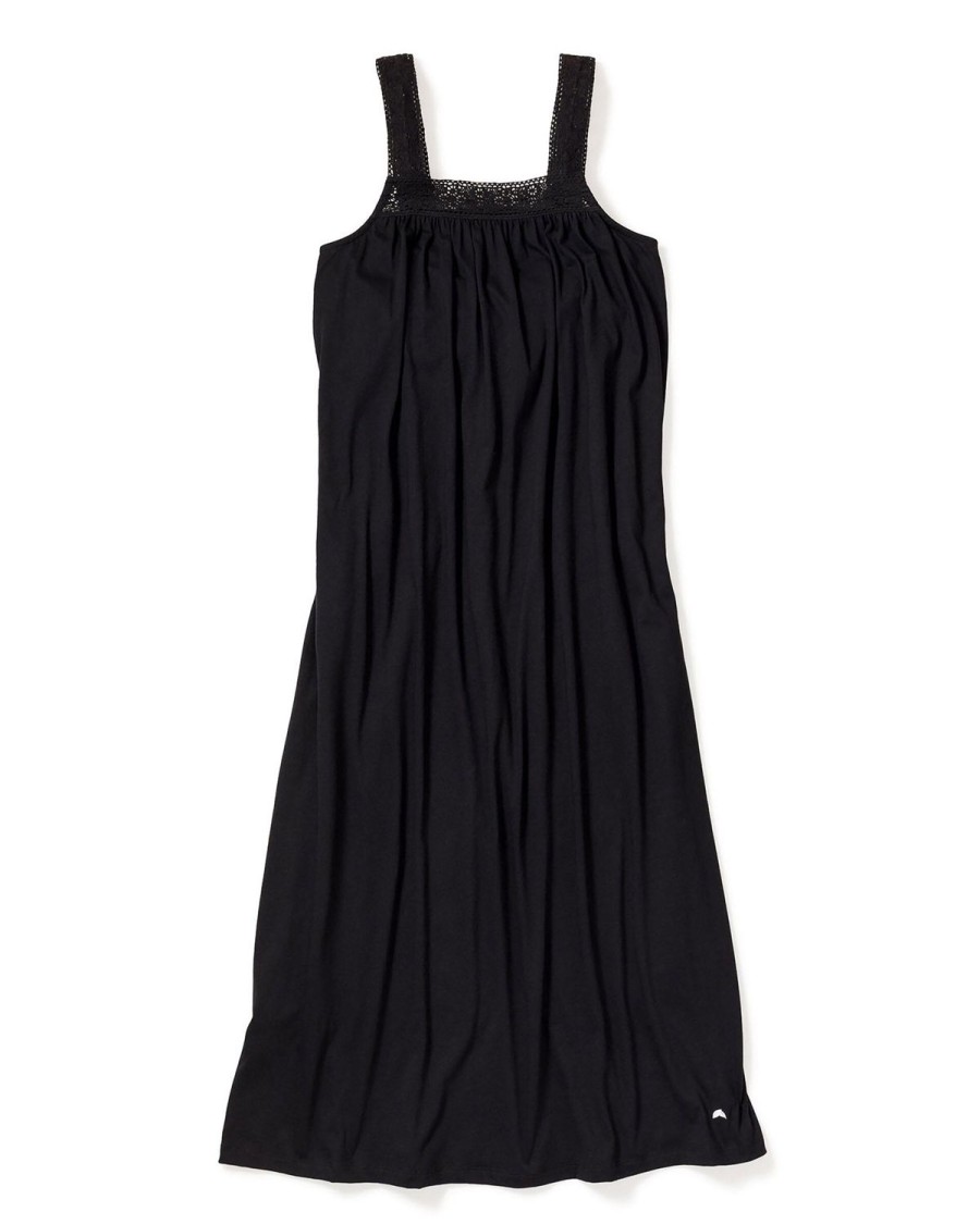 Femmes Petite Plume | Chemise De Nuit Pima Camille Pour Femmes En Noir