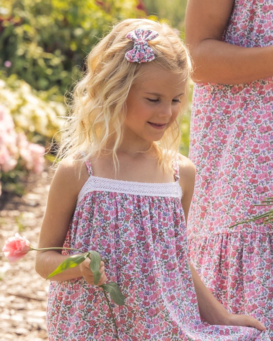 Enfants Petite Plume Accessoires | Noeuds De Cheveux Pour Fille En Fleurs De Rose