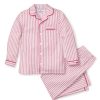 Enfants Petite Plume Pyjamas | Ensemble De Pyjama En Serge Pour Enfant En Coutil Rouge Antique