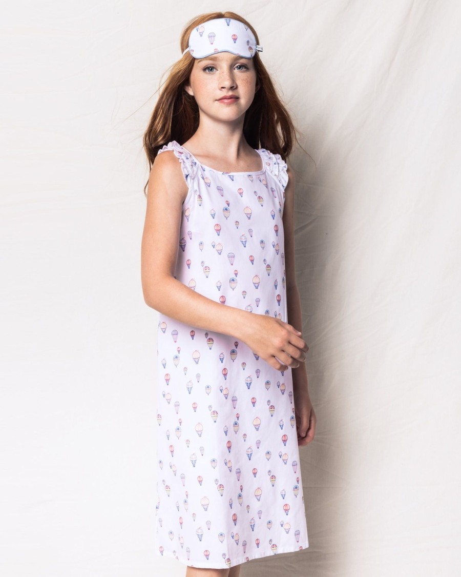 Enfants Petite Plume Chemises De Nuit | Chemise De Nuit Amelie En Serge Pour Fille En Bon Voyage