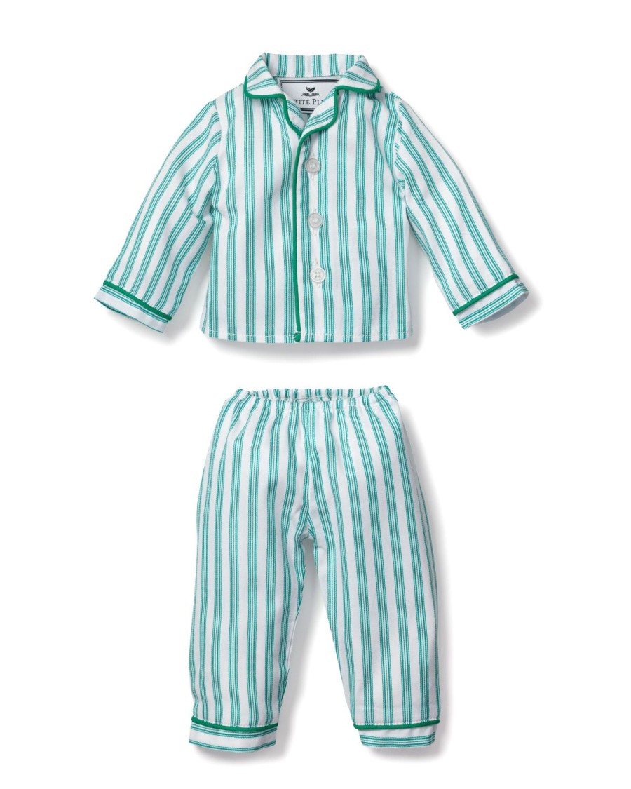 Enfants Petite Plume Pyjamas De Poupee Assortis | Pyjama De Poupee En Serge Pour Enfant En Coutil Emeraude