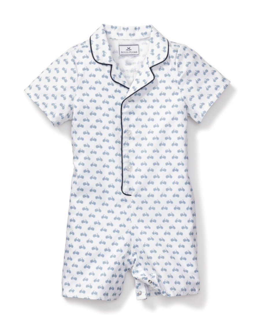 Enfants Petite Plume Barboteuse | Barboteuse D'Ete En Serge Pour Bebe En Bicyclette