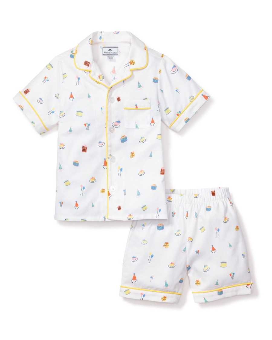 Enfants Petite Plume Pyjamas | Ensemble Short De Pyjama En Serge Pour Enfants Dans Les Souhaits D'Anniversaire