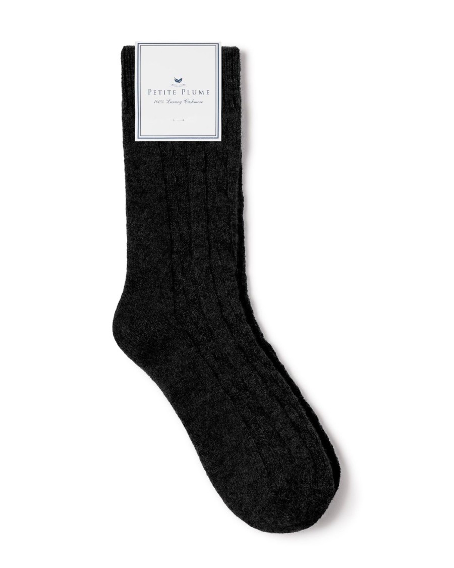 Femmes Petite Plume | Chaussettes En Cachemire Pour Femmes En Noir