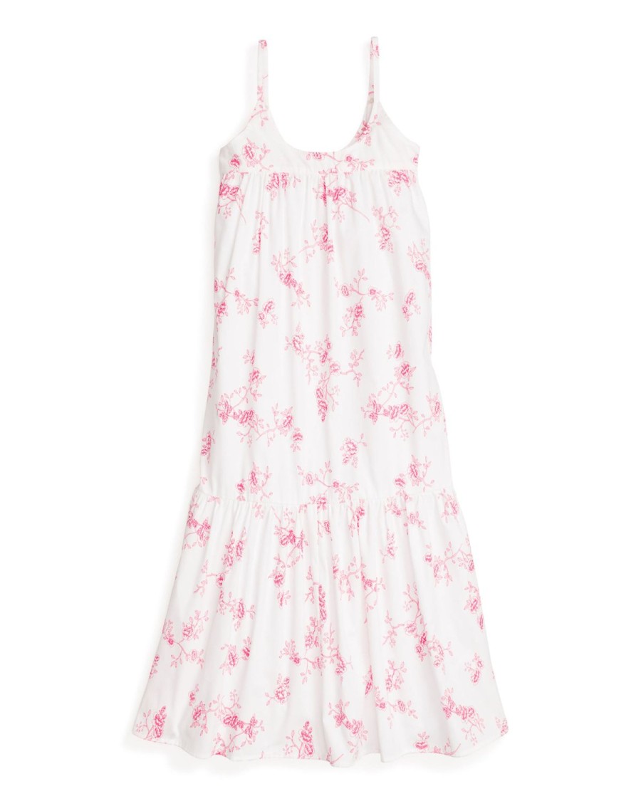 Femmes Petite Plume | Chemise De Nuit Chloe En Serge Pour Femmes A Fleurs Roses Anglaises