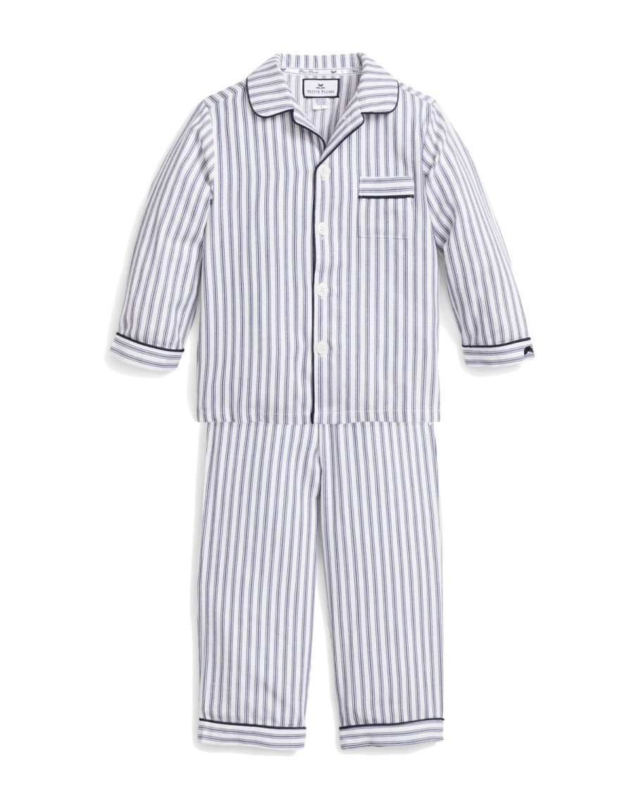 Enfants Petite Plume Pyjamas | Ensemble De Pyjama En Serge Pour Enfant En Coutil Francais Bleu Marine