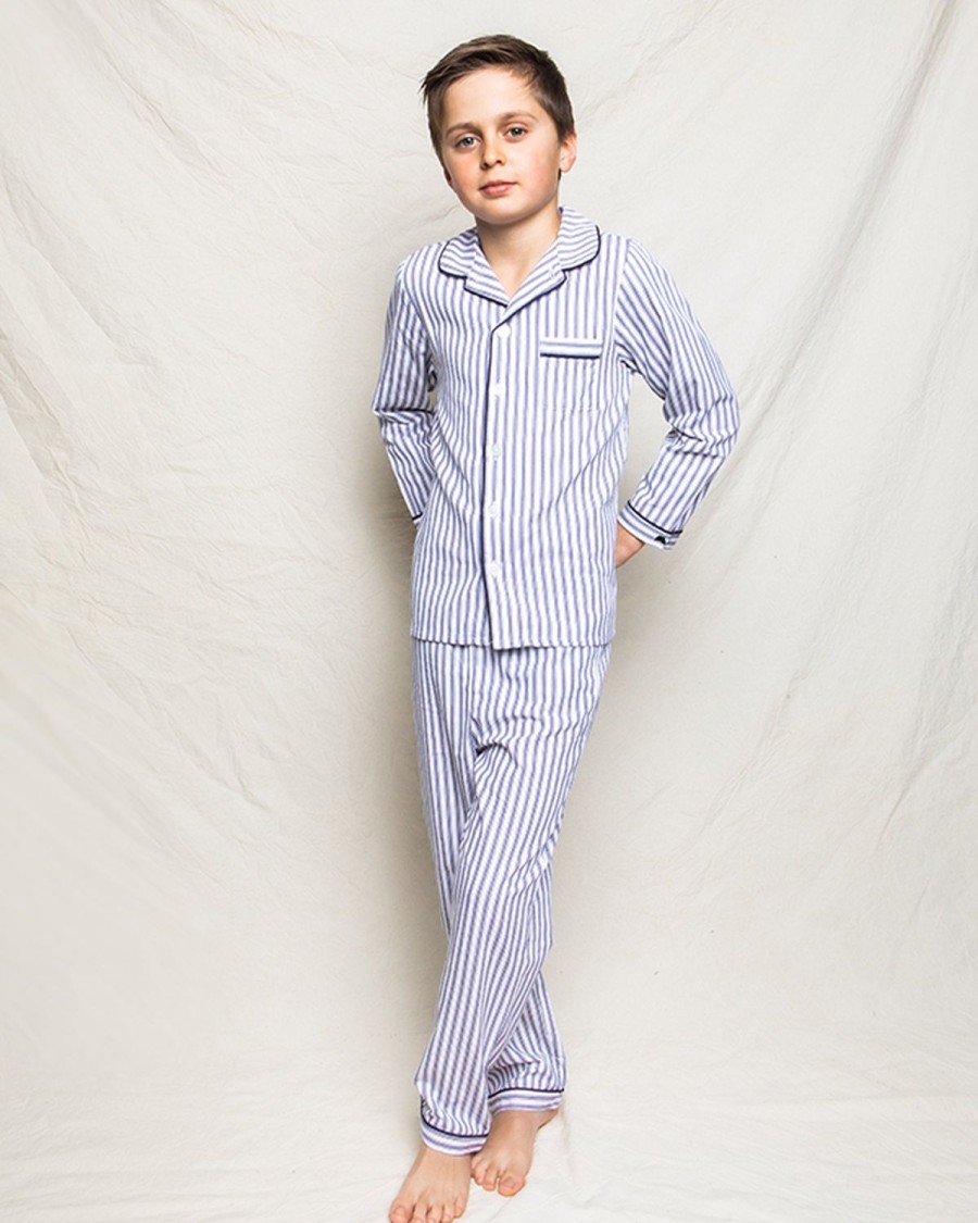 Enfants Petite Plume Pyjamas | Ensemble De Pyjama En Serge Pour Enfant En Coutil Francais Bleu Marine