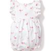 Enfants Petite Plume Barboteuse | Barboteuse A Volants En Serge Pour Bebe En Flamants Roses