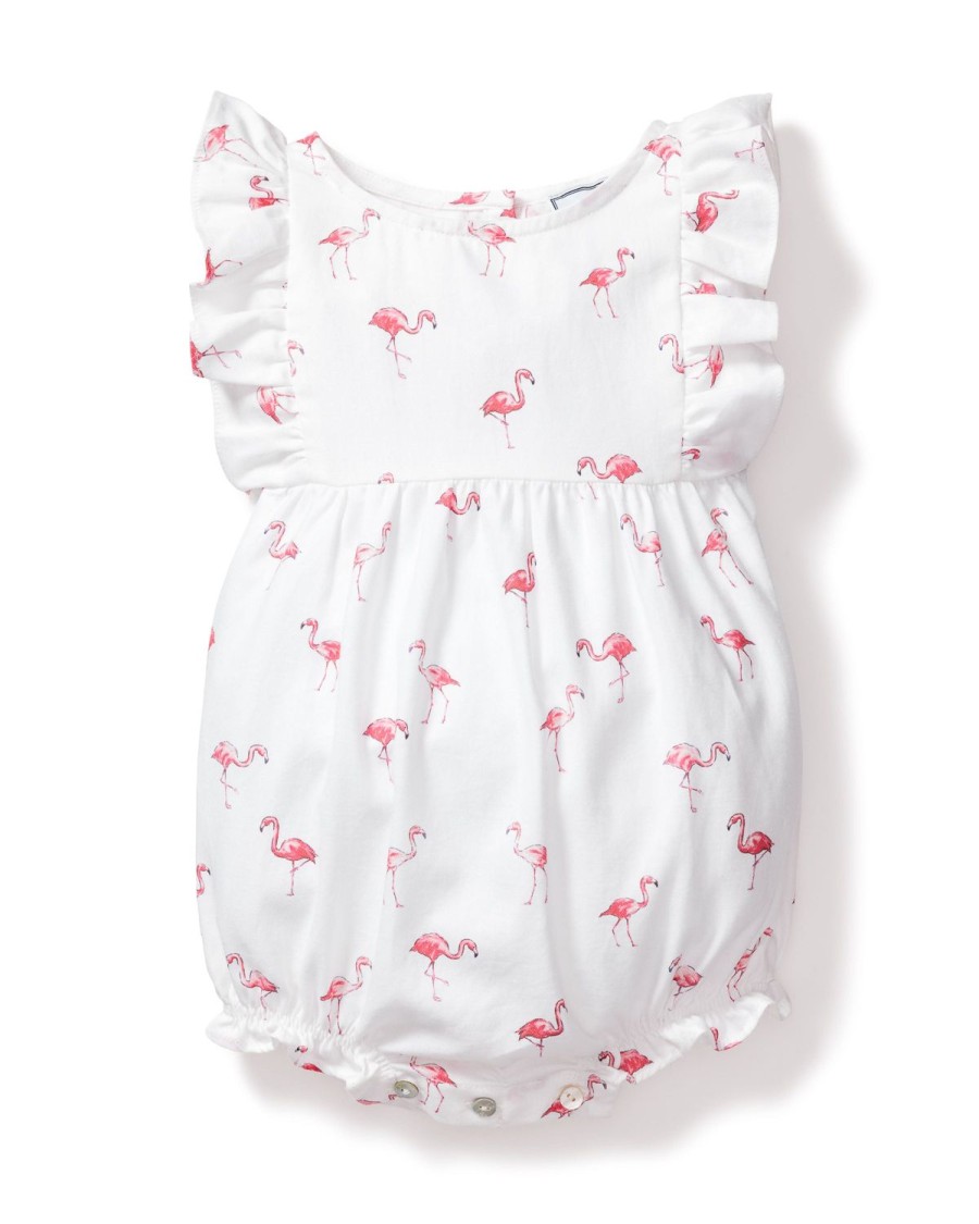 Enfants Petite Plume Barboteuse | Barboteuse A Volants En Serge Pour Bebe En Flamants Roses