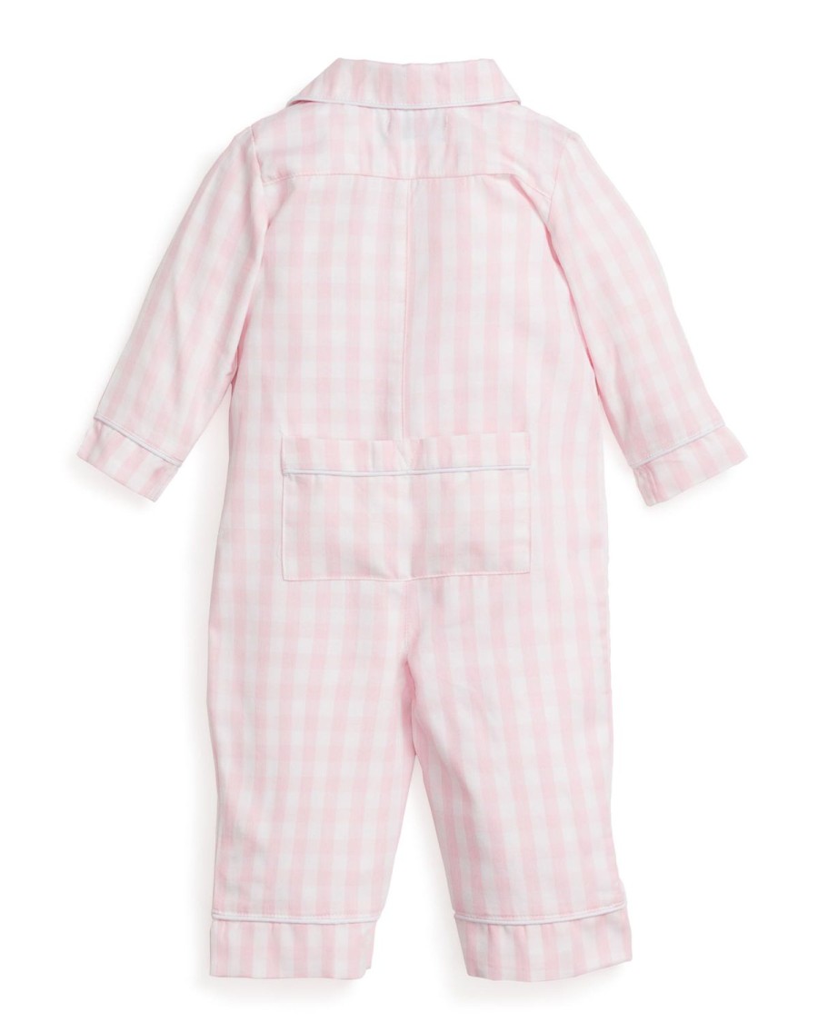 Enfants Petite Plume Barboteuse | Barboteuse En Serge Pour Bebe En Vichy Rose