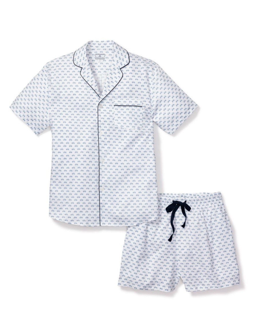 Hommes Petite Plume | Ensemble Pyjama Court En Serge Pour Hommes En Bicyclette