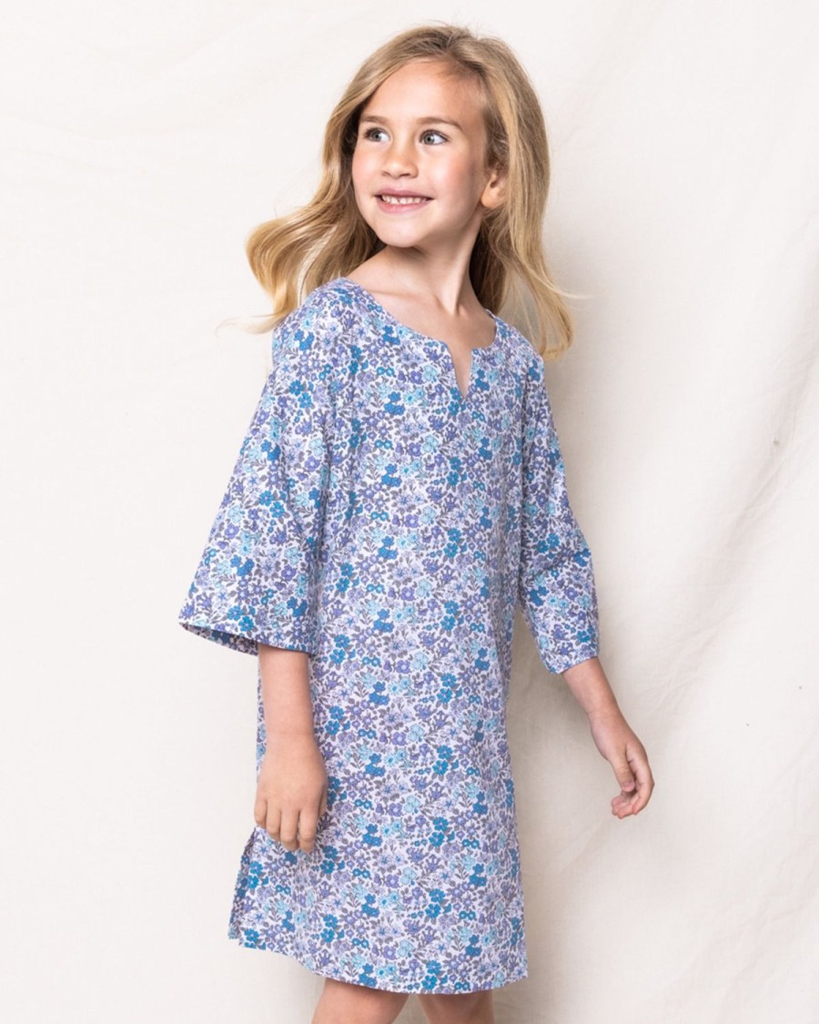 Enfants Petite Plume Vetements De Jour | Caftan En Serge Pour Fille A Fleur D'Azur