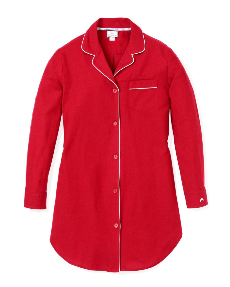 Femmes Petite Plume | Chemise De Nuit En Flanelle Pour Femme En Rouge