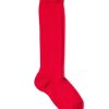 Enfants Petite Plume Pantoufles Et Accessoires | Chaussettes Hautes Rouges En Tricot Pour Enfants