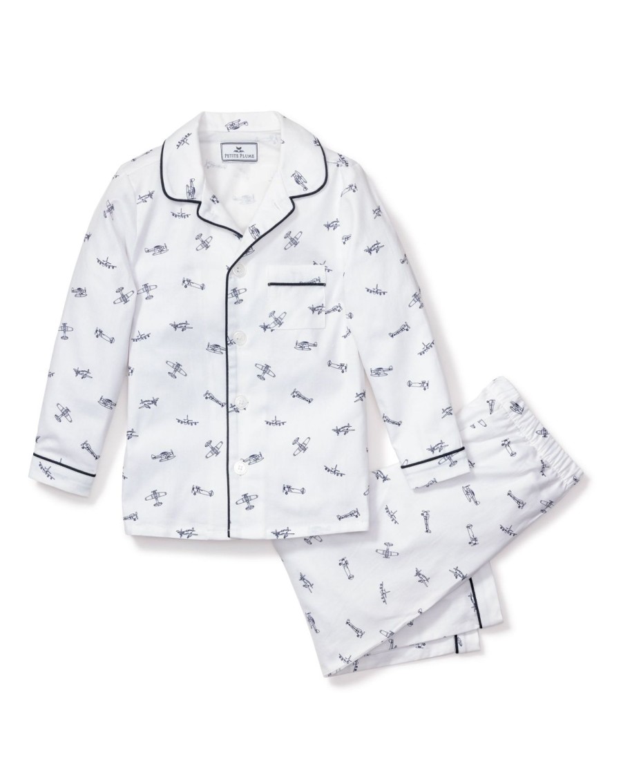 Enfants Petite Plume Pyjamas | Ensemble De Pyjama En Serge Pour Enfant En Par Avion