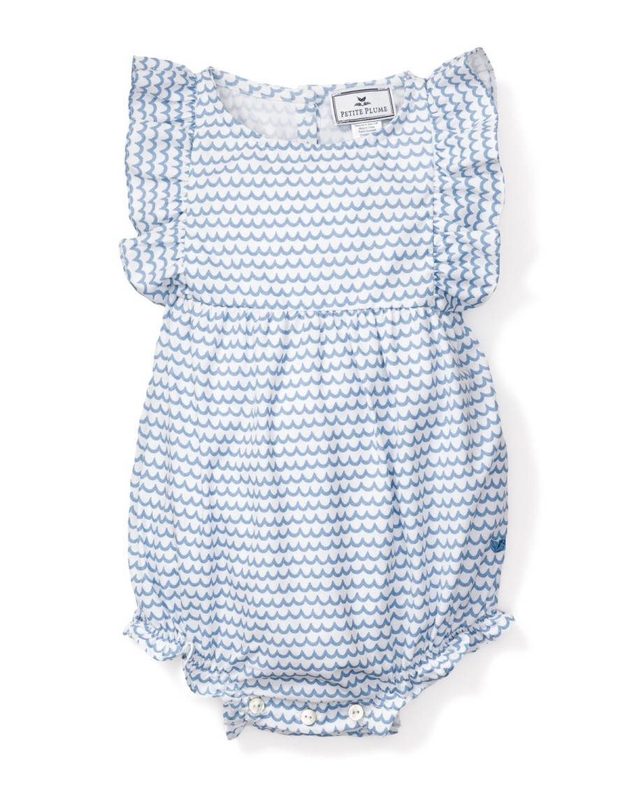 Enfants Petite Plume Barboteuse | Barboteuse A Volants En Serge Pour Bebe A La Mer