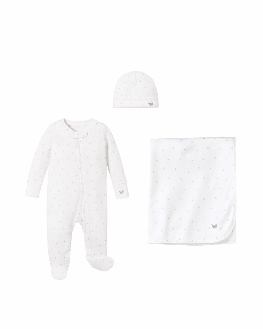 Enfants Petite Plume Barboteuse | Ensemble Bebe Welcome Home - Etoiles Grises