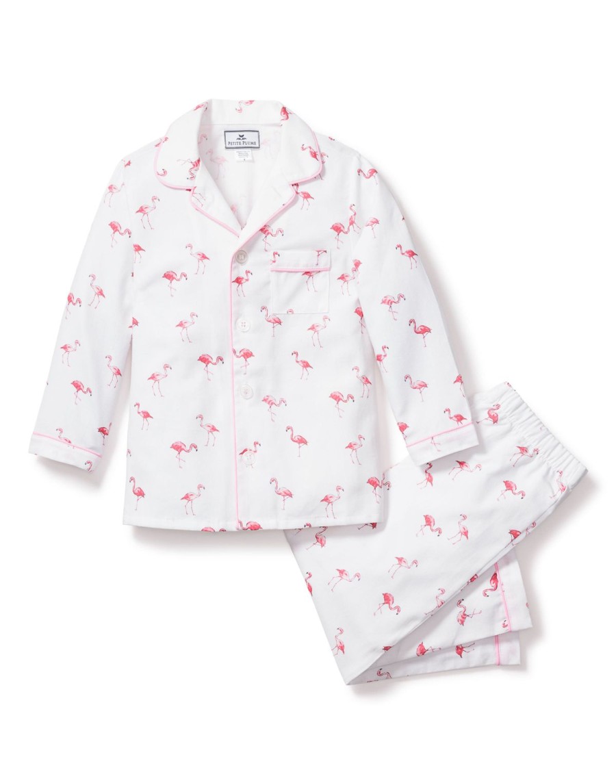 Enfants Petite Plume Pyjamas | Ensemble Pyjama En Serge Pour Enfant En Flamants Roses