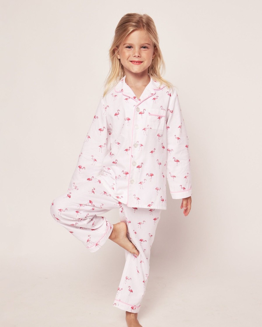 Enfants Petite Plume Pyjamas | Ensemble Pyjama En Serge Pour Enfant En Flamants Roses