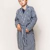 Enfants Petite Plume Peignoirs | Robe En Serge Pour Enfants En Vichy Bleu Marine