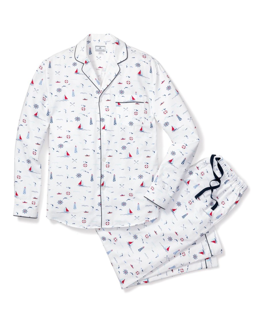 Hommes Petite Plume | Ensemble Pyjama En Serge Pour Hommes A Sail Away