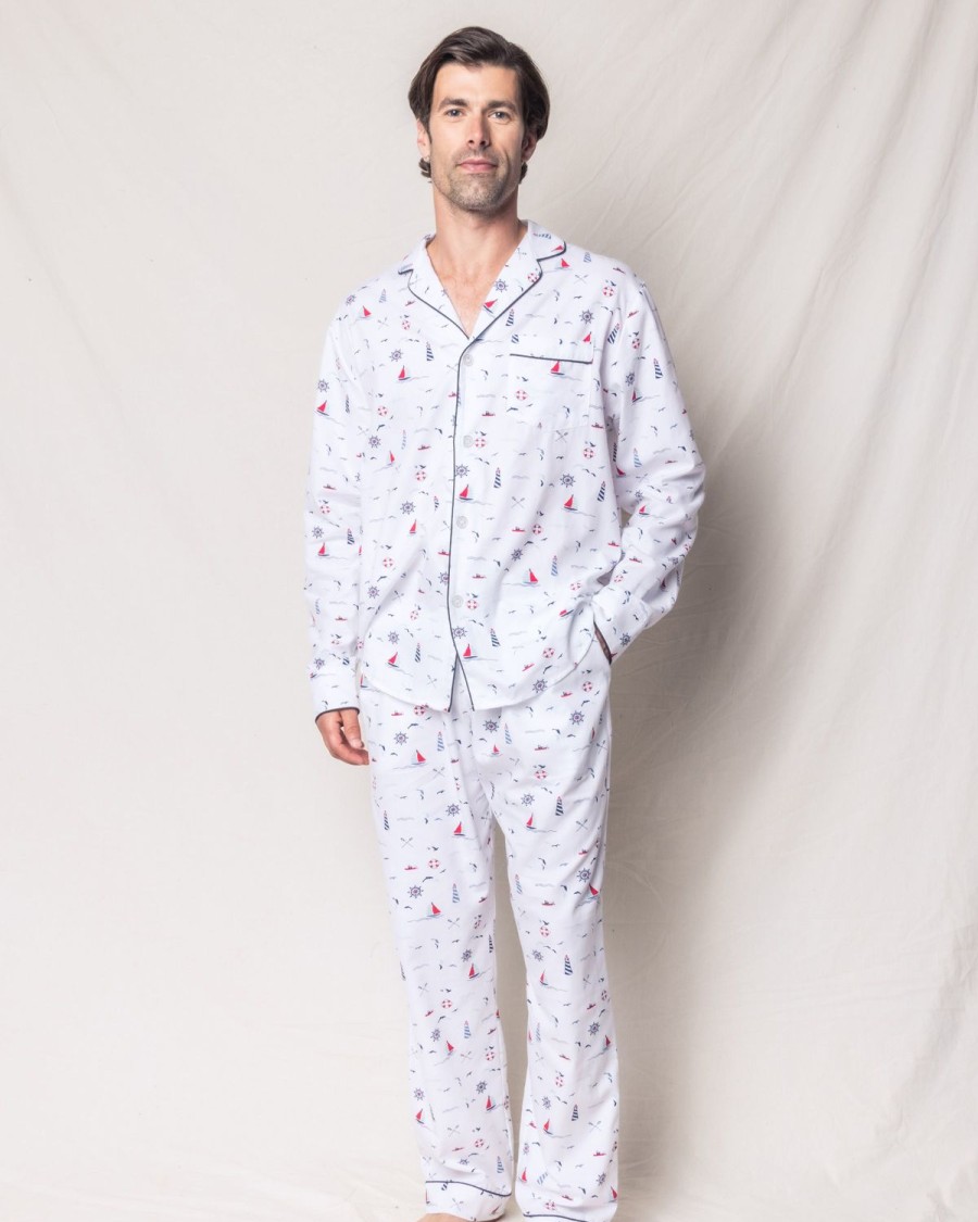 Hommes Petite Plume | Ensemble Pyjama En Serge Pour Hommes A Sail Away