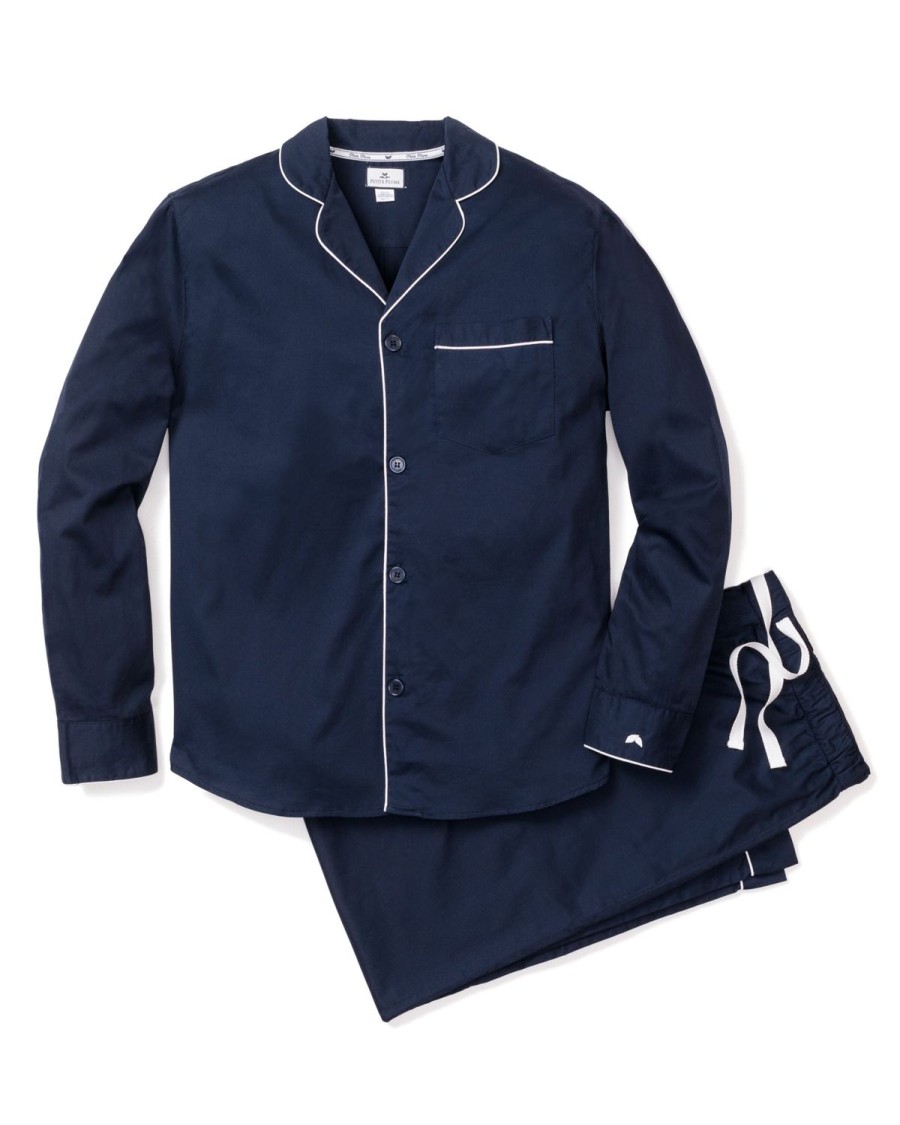 Hommes Petite Plume | Ensemble Pyjama En Flanelle Pour Hommes En Bleu Marine