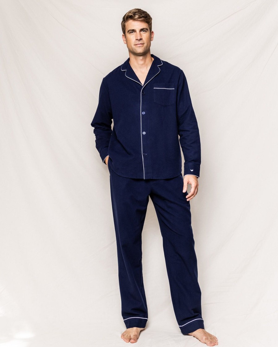 Hommes Petite Plume | Ensemble Pyjama En Flanelle Pour Hommes En Bleu Marine